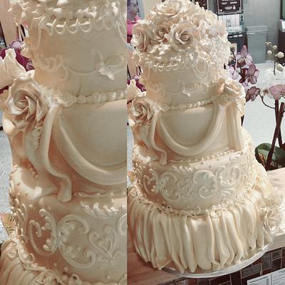 Satin and pleats - Cake by Enchanted Bakes by Timothy 