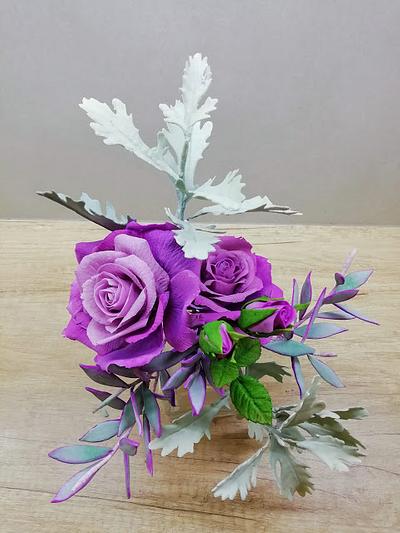 Purple and Gray flowers - Cake by babkaKatka