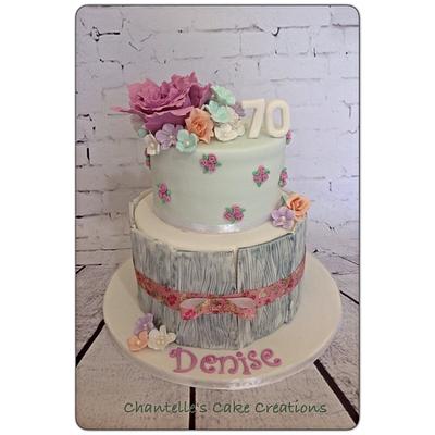 Elegant pastel 70th Birthday  - Cake by Chantelle's Cake Creations