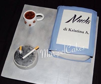 coffee, cigarette and a good book - Cake by MaripelCakes