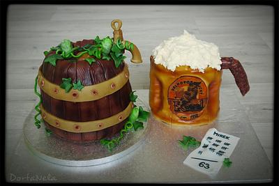 Salty Beer Cake and Sweet Keg - Cake by DortaNela