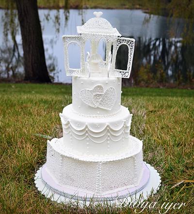White wedding cake  - Cake by Divya iyer