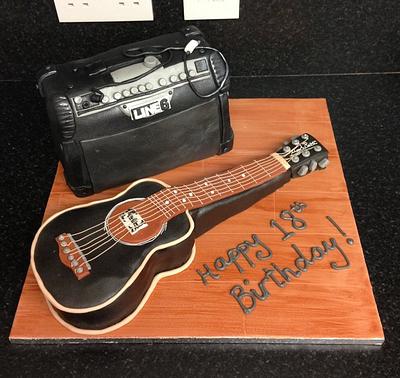 Guitar and amp - Cake by Sunnyscakes