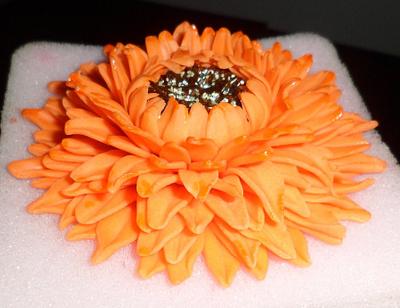 Orange Gerber Daisy  - Cake by Joyce Nimmo