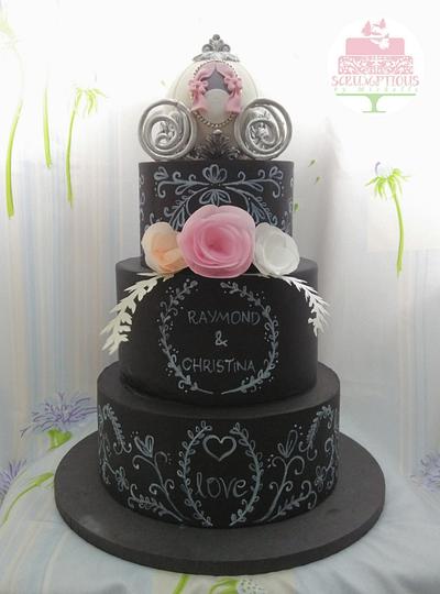 Chalkboard wedding cake - Cake by Michelle Chan