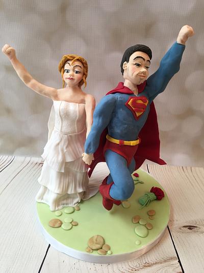 Superman wedding topper! - Cake by Elaine - Ginger Cat Cakery 