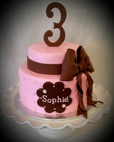 Pink and Chocolate birthday cake - Cake by Christie's Custom Creations(CCC)