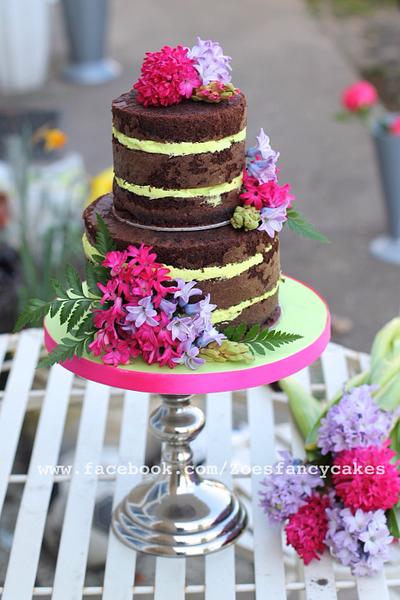Bright choc naked cake - Cake by Zoe's Fancy Cakes