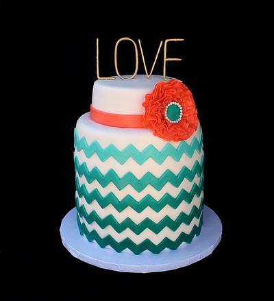 Chevron Wedding Cake  - Cake by Cuteology Cakes 