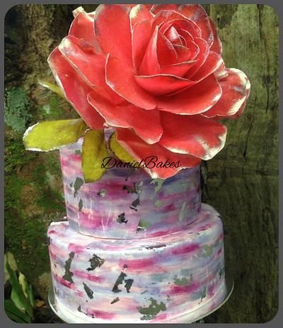 Water color and giant rose - Cake by Daniel Guiriba