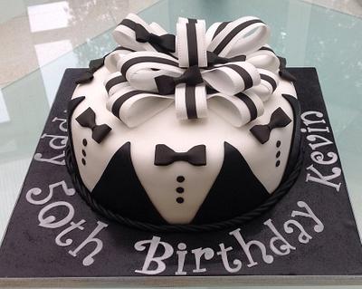 Black & White themed 50th Birthday Cake - Cake by Anita Barrett