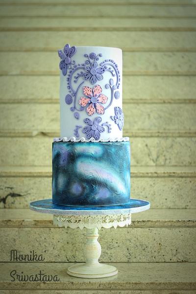 Cakerbuddies cake collaboration- theme-Ultraviolet,panatone colour of the year 2018 - Cake by Monika Srivastava