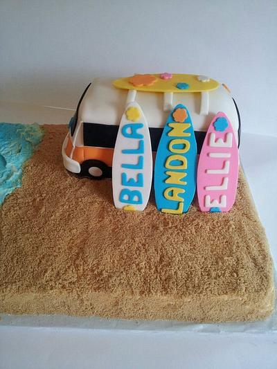 Retro Beach Baby Shower - Cake by Carrie