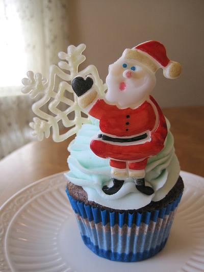 Santa snowflake cupcakes - Cake by Renee Daly