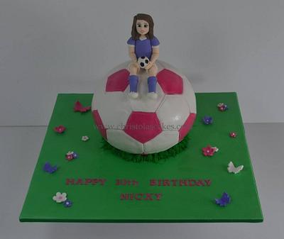 Girls Soccer Ball Cake - Cake by ChristolasCakes