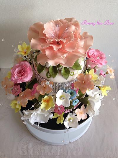 Sugar Flowers Topper - Cake by Penny the Bee