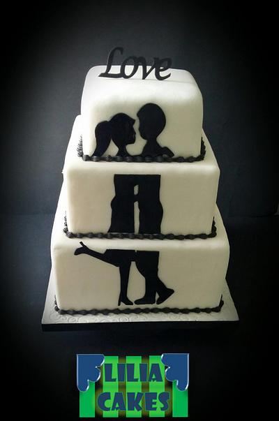 Silhouette Wedding Cake - Cake by LiliaCakes