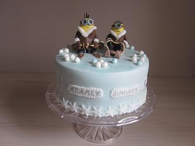 Minions in winter - Cake by LenkaVitvarova