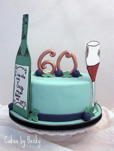 Fine Wine Birthday Cake - Cake by Becky Pendergraft