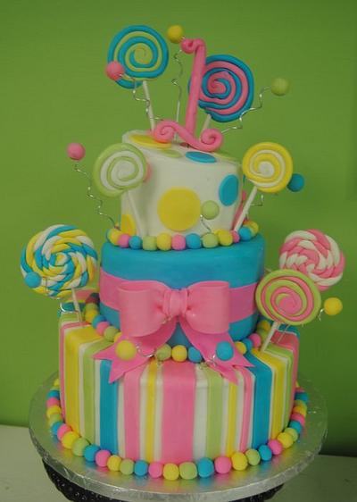 Lollipop 1st Birthday Cake - Cake by buttercream