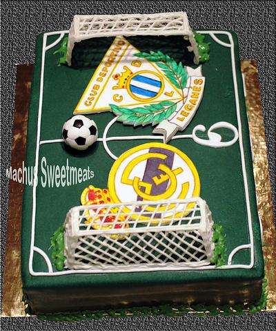 Tarta fondant campo de futbol, cake soccer field - Cake by Machus sweetmeats