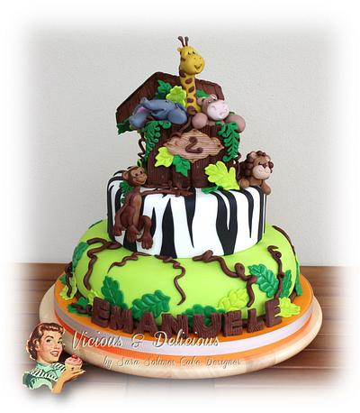 Jungle cake & dessert table for my sweet Emanuele - Cake by Sara Solimes Party solutions