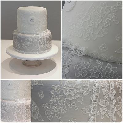 Silver Wedding Anniversary Cake - Cake by TiersandTiaras