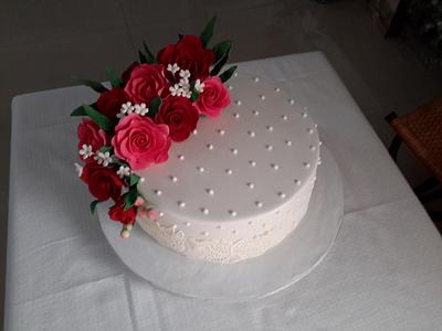 Simply Simple White Wedding Cake - Cake by Sheela