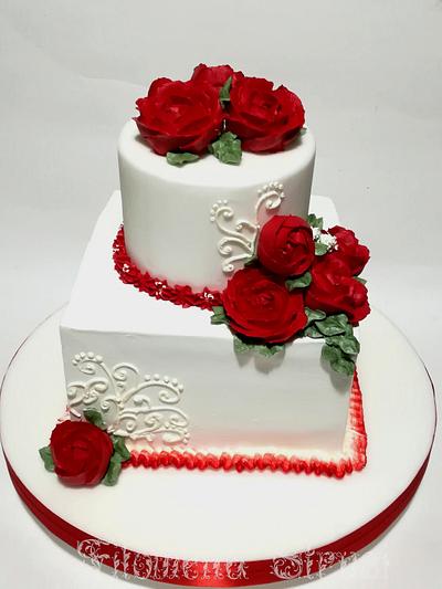 Roses cake  - Cake by Filomena