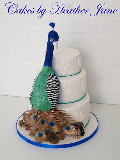 Paddy the Peacock Wedding Cake - Cake by Cakes By Heather Jane