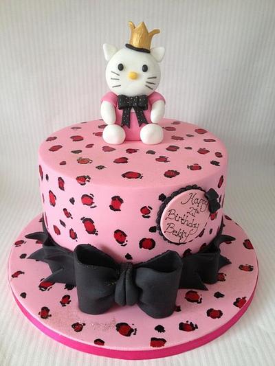 Hello Kitty leopard print cake - Cake by Laura Woodall
