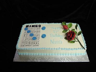 Bingo Lover's Birthday Cake with Sugar Rose - Cake by Crowning Glory