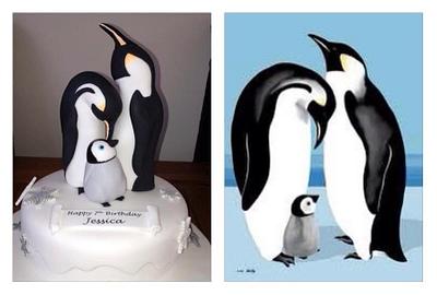 Penguin family - Cake by Symphony in Sugar