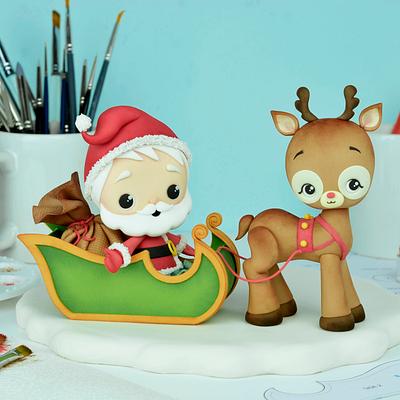Santa Claus and Rudolph  - Cake by Crumb Avenue