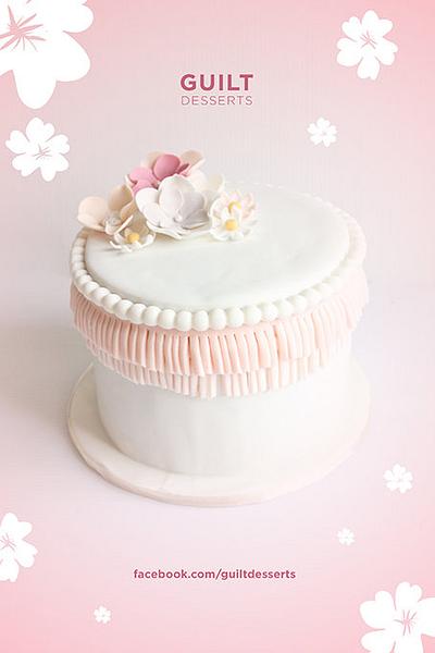 Pink Fringe Flower cake - Cake by Guilt Desserts