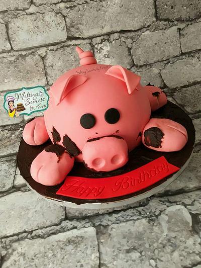 Oink oink a pig shaped cake 🐷 - Cake by Melting Secrets by Kirti