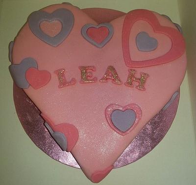 Glittery Heart - Cake by Tracey