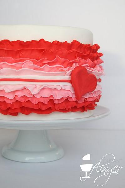 Valentine's Ruffle Cake - Cake by Rachel Skvaril