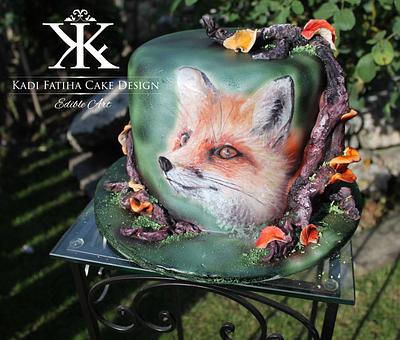 Handpainted fox - Cake by Fatiha Kadi