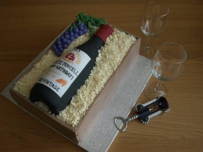 Wine Bottle Box Cake - Cake by Cathy's Cakes