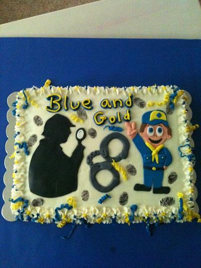 Blue and Gold Spy cake - Cake by lynnda