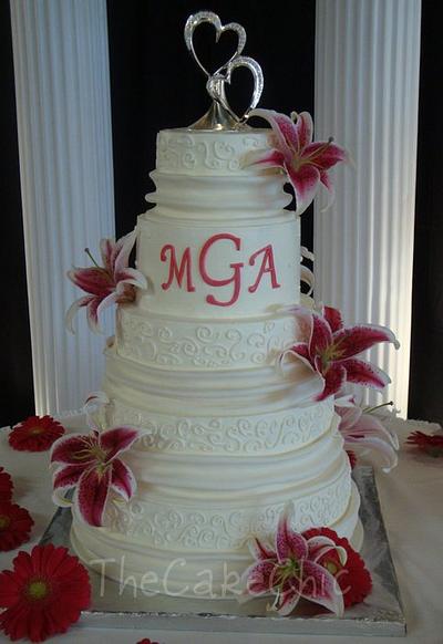 Tiger Lily Wedding Cake - Cake by Misty