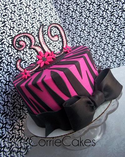 zebra/glam 30th birthday - Cake by Corrie