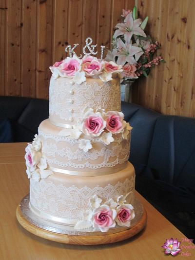 Lace wedding Cake - Cake by Mary Yogeswaran