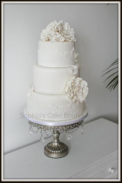 White on White wedding cake - Cake by Sophia's Cake Boutique