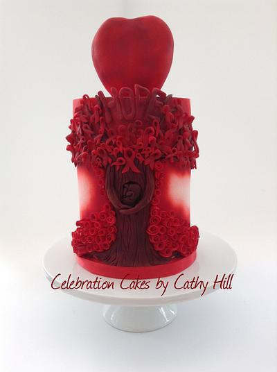 UNSA Be Team Red Collaboration - Tree Of Hope - World AIDS Day 2015 - Cake by Celebration Cakes by Cathy Hill