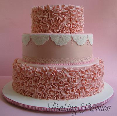 Ruffles and lace - Cake by BakingPassion