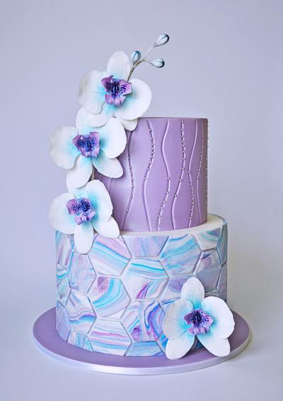 Marble Orchids - Cake by ArchiCAKEture
