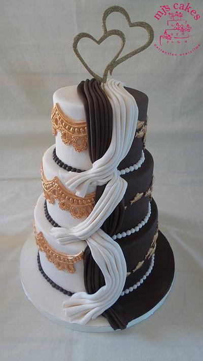 Half n Half wedding cake - Cake by MJ'S Cakes