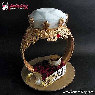 3D Diamond Ring Cake - Cake by Serdar Yener | Yeners Way - Cake Art Tutorials